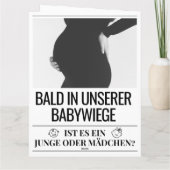 Baby Zeitung Schwanger Gesellschaft Verkünden in D Karte (Rückseite)