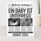 Baby Zeitung Schwanger Gesellschaft Verkünden in D Karte (Vorderseite)