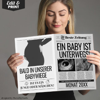 Baby Zeitung Schwanger Gesellschaft Verkünden in D Karte
