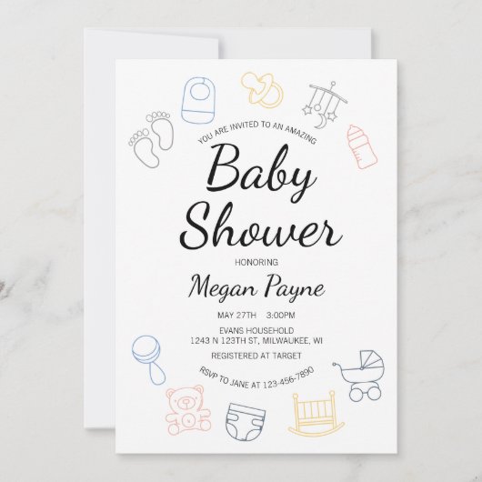 Baby-Zentrale Einladung (Vorderseite)