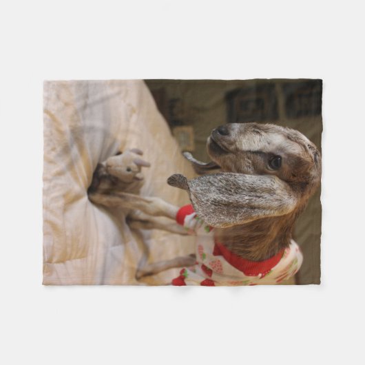Baby-Ziegen-Pyjama-Party-Fleece-Decke Fleecedecke (Vorderseite (Horizontal))