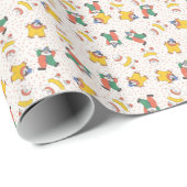 Baby-Zirkustier-Illustrations-Muster Geschenkpapier (Rolleneckpunkt)