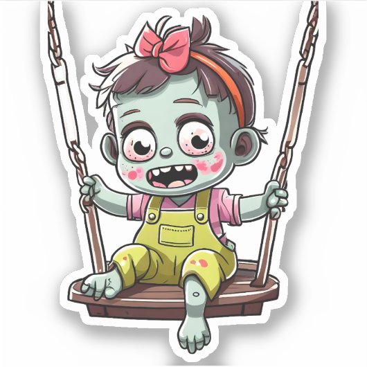 Baby Zombie Swinging Aufkleber (Vorderseite)
