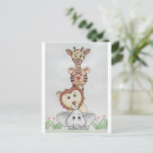 Baby Zoo Animals Postkarte (Stehend Vorderseite)
