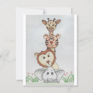 Baby Zoo Animals Postkarte
