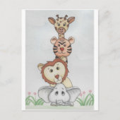 Baby Zoo Animals Postkarte (Vorderseite)