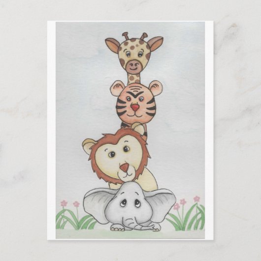 Baby Zoo Animals Postkarte (Vorderseite)