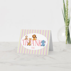 Baby-Zoo-Tiere - leere gefaltete Dankeskarten Dankeskarte