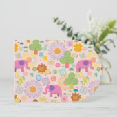 Baby Zoo wrapping paper Einladung (Stehend Vorderseite)