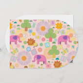 Baby Zoo wrapping paper Einladung (Vorne/Hinten)