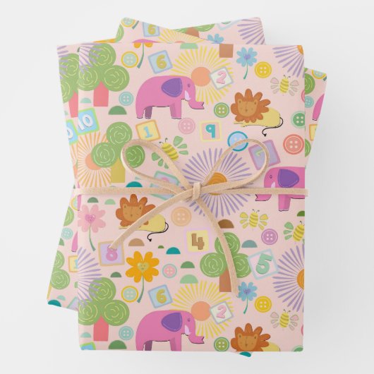 Baby Zoo wrapping paper Geschenkpapier Set (Beispiel)
