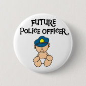 Baby-Zukunft-Polizeibeamte Button (Vorderseite)