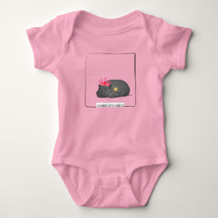 Baby-Zwergflusspferd-Prinzessin-Illustration Baby Strampler
