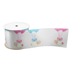 Baby-Zwillinge Blau und Rosa Satinband