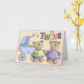 Baby-Zwillinge Karte (Gelbe Blume)