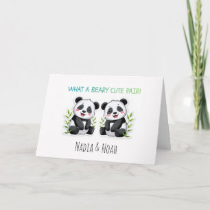 Baby-Zwillinge, Panda-Bär, individuelle Zwillinge  Karte