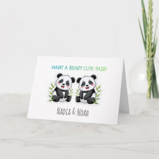 Baby-Zwillinge, Panda-Bär, individuelle Zwillinge  Karte