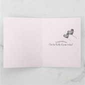 Baby Zwillingsmädchen pinkfarbene Geburtskarte Karte (Innenseite)