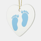 Babyabdrücke. Es ist ein Junge Keramikornament (Links)