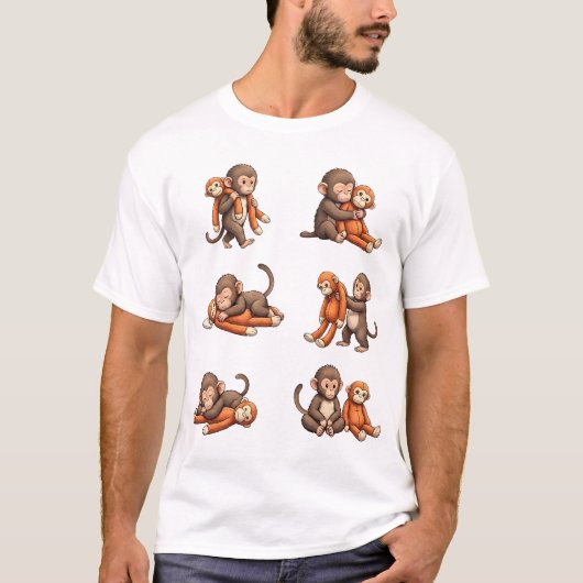 Babyäffchen Punch Design T-Shirt (Vorderseite)