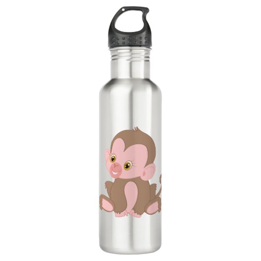 Babyaffe lächeln edelstahlflasche (Vorderseite)