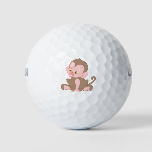 Babyaffe lächeln golfball (Vorderseite)