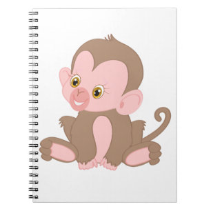 Babyaffe lächeln notizblock