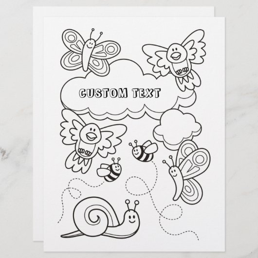 Babyanimals-Farbbuchseite (Vorne/Hinten)