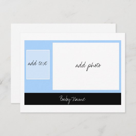 Babyankündigung: Blue Ankündigungspostkarte (Vorne/Hinten)