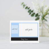 Babyankündigung: Blue Ankündigungspostkarte (Stehend Vorderseite)