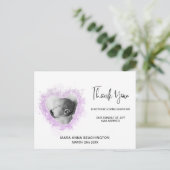 *~* Babyankündigung + Danke Herzpostkarte Postkarte (Stehend Vorderseite)