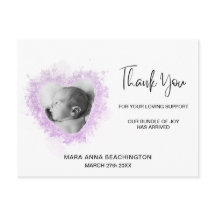 *~* Babyankündigung + Danke Herzpostkarte