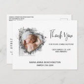 *~* Babyankündigung + Danke Herzpostkarte Postkarte (Vorne/Hinten)