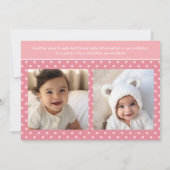 Babyankündigung ODER Geburtstagskarte Ankündigung (Rückseite)