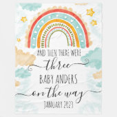 Babyankündigung - Und dann gab es drei Fleecedecke (Vorderseite)