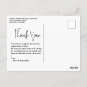 *~* Babyankündigung - Vielen Dank Herzpostkarte Postkarte (Rückseite)