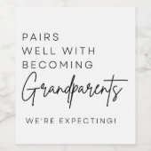 Babyankündigung Weinetikett | Großeltern (Einzelnes Label)