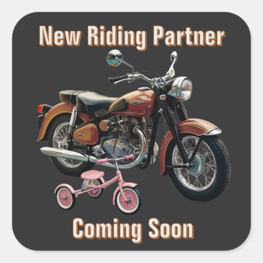 Babyankündigungssticker Quadratischer Aufkleber (Vorderseite)