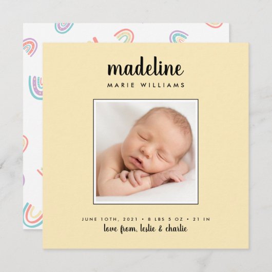 BABYANMELDUNG Fügen Sie Ihr Foto hinzu (Vorne/Hinten)