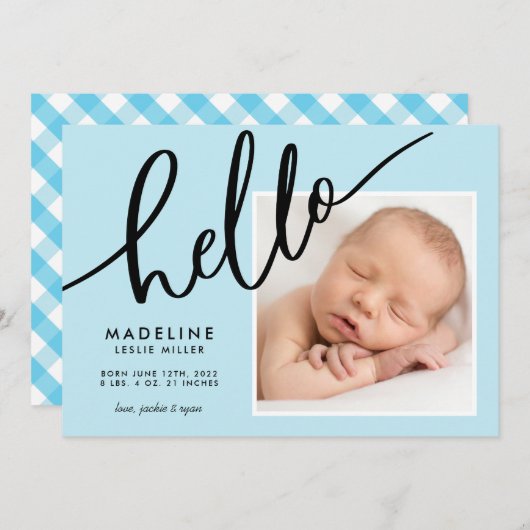 BABYANMELDUNG Fügen Sie Ihr Foto hinzu (Vorne/Hinten)