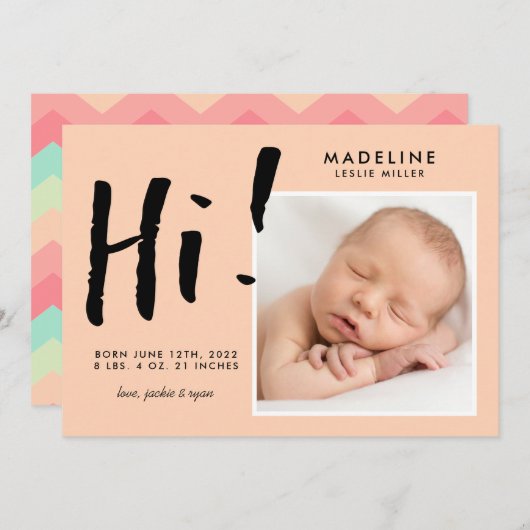 BABYANMELDUNG Fügen Sie Ihr Foto hinzu (Vorne/Hinten)