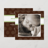 BABYANNOUNCEMENTS :: Schokoladenstropfen 1SQ Ankündigung (Vorne/Hinten)