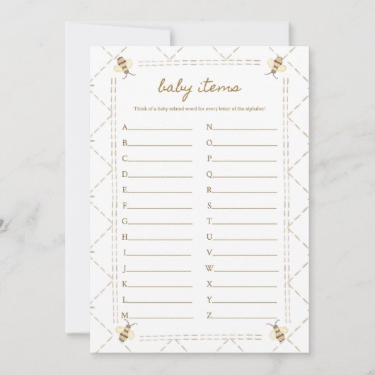 Babyartikel Honey Bee Baby Showkarten Einladung (Vorderseite)