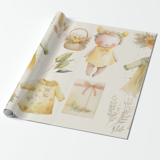 Babyartikel mit gelbem Uringehalt Geschenkpapier (Ungerollt)