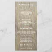 Babyatembrille Glas rustikales Hochzeitsprogramm Programm (Rückseite)