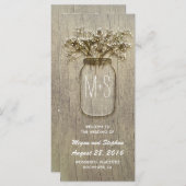 Babyatembrille Glas rustikales Hochzeitsprogramm Programm (Vorne/Hinten)