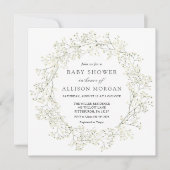 Babyatmung Blume Kinderdusche Einladung (Vorderseite)