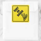 Babyaufkleber an Bord Quadratischer Aufkleber (Tasche)