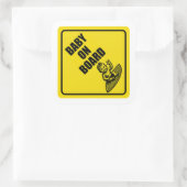 Babyaufkleber an Bord Quadratischer Aufkleber (Tasche)