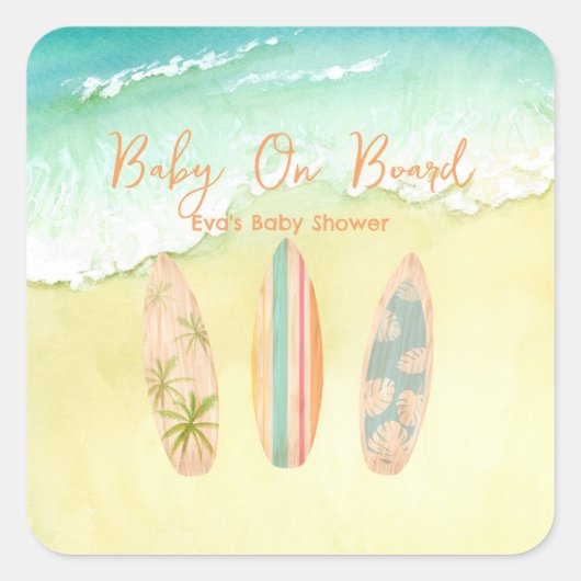 Babyaufkleber an Bord Quadratischer Aufkleber (Vorderseite)